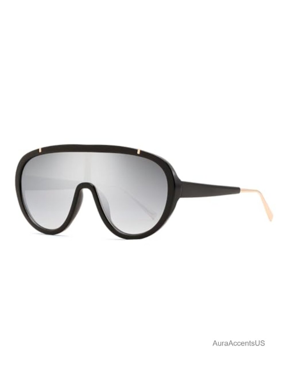 Oversized Retro Round Sunglasses One Piece Frame UV400